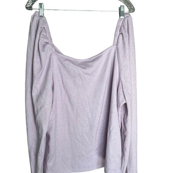 Ana A New Approach Long Puff Sleeve Top Women's Tee Size 2X Lavender Frost - Picture 6 of 10